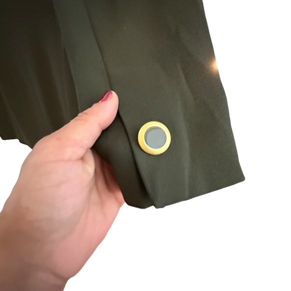 John Meyer of Norwich VINTAGE Olive Green Blazer w/ 1 Gold Button Closure sz 10 - Picture 6 of 6